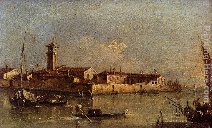 View Of The Island Of San Michele Near Murano, Venice painting - Francesco Guardi View Of The Island Of San Michele Near Murano, Venice art painting